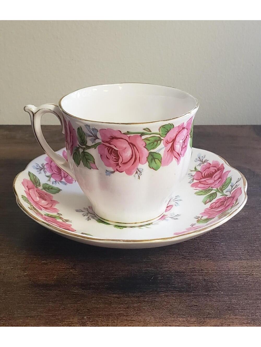 Queen Ann Lady Alexander Rose Teacup & Saucer Pink Roses Fine Bone China England